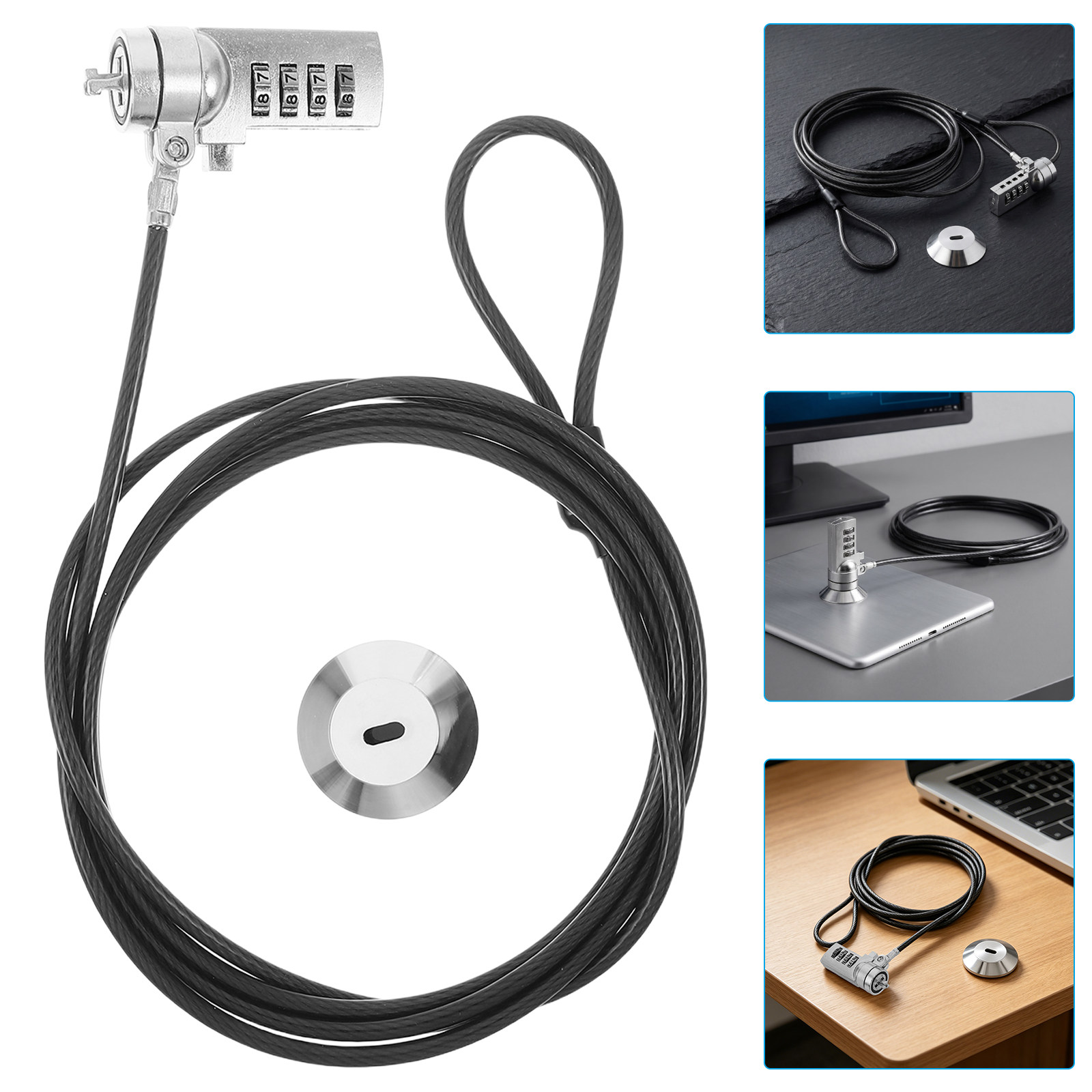 Laptop Lock Cable - Set Lucchetto Combinato per Laptop con