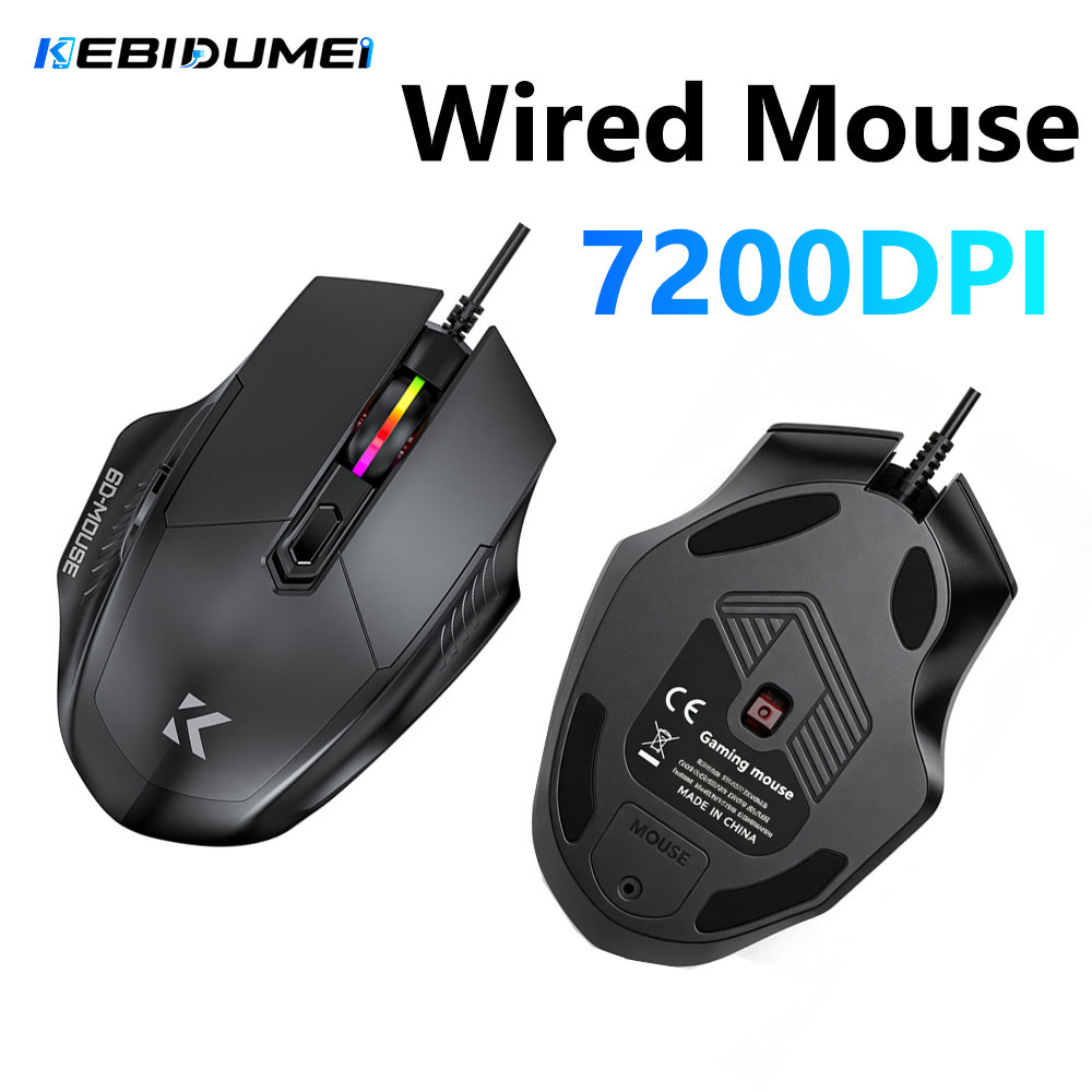 Laptop Electronics Accessories - KEBIDUMEI Mouse cablato 7200DPI 6 pulsanti