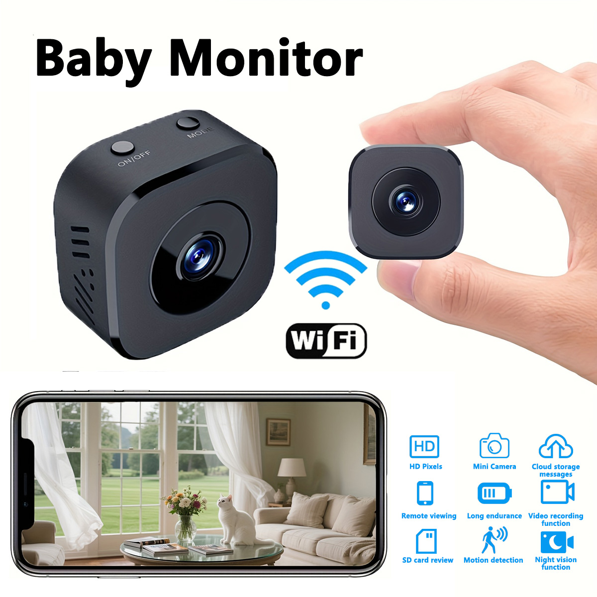 Monitor Portable Usb - 1080P HD Mini WiFi Telecamera di