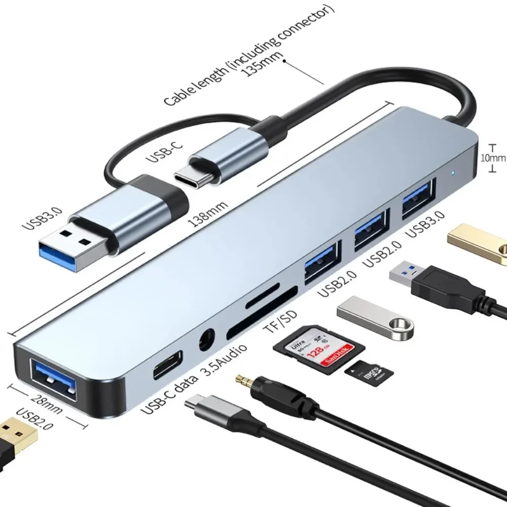 Hub USB-C 8 in 2 con lettore d - Laptop Accessories Hub recensione e prezzo