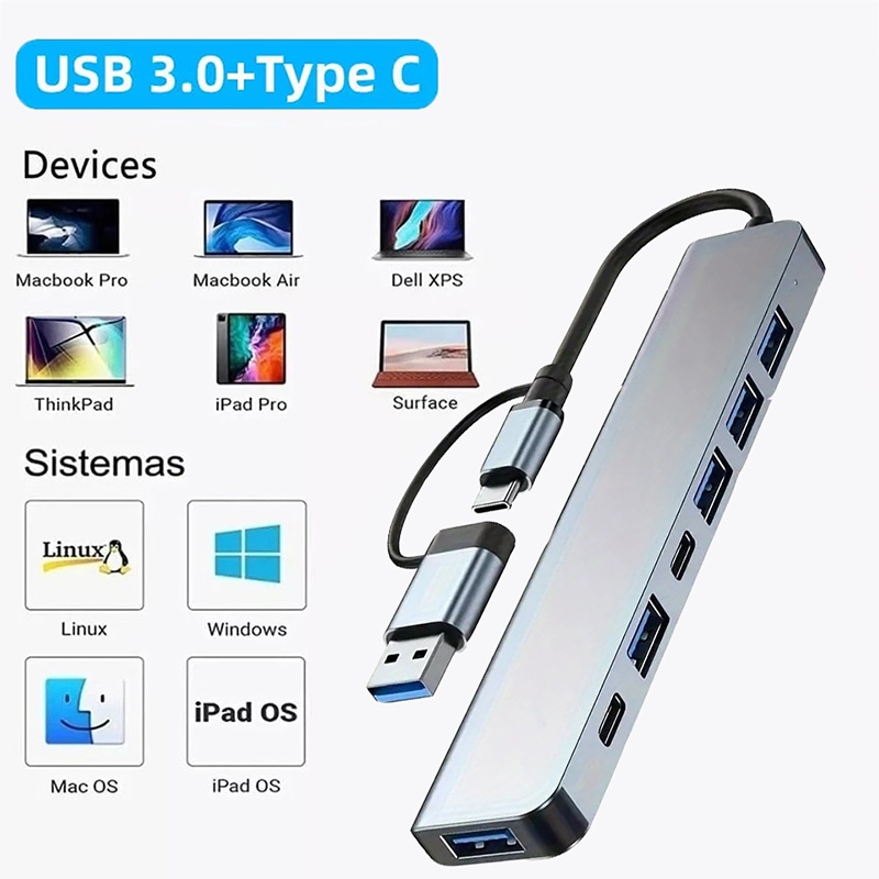 Hub USB 3.0 2 in 1 a 7 porte,  - Laptop Accessories Hub recensione e prezzo