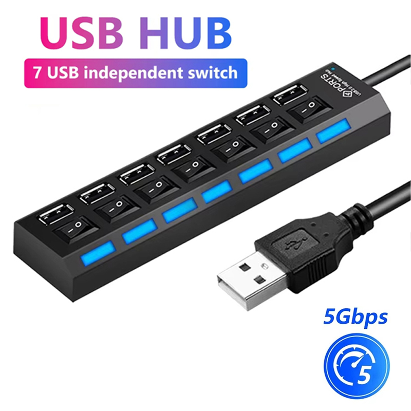 Splitter hub USB 2.0 a 7 porte - Laptop Accessories Hub recensione e prezzo